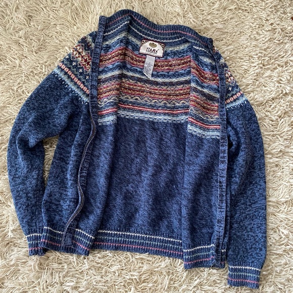 Tiara International Women's Fair Isle Nordic Zip Front Cardigan Sweater - Picture 15 of 15